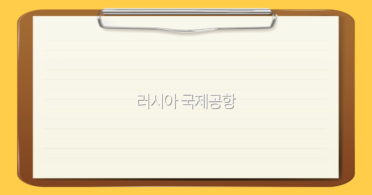 러시아 국제공항 여행 가이드 2025년 최신 정보와 꿀팁