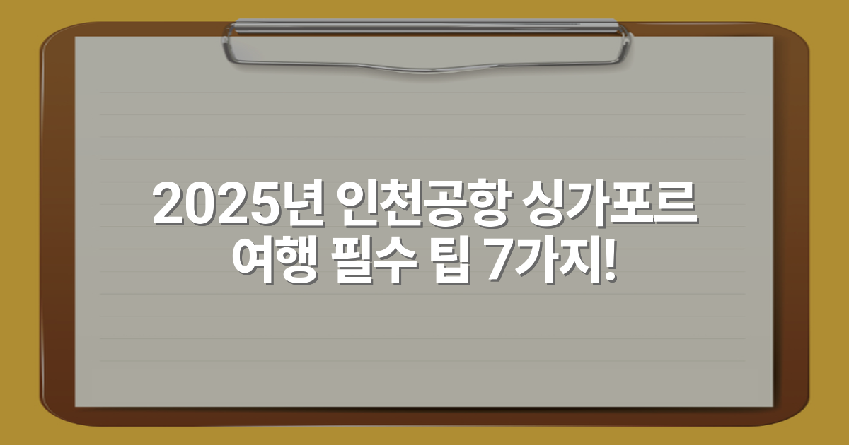 2025년 인천공항 싱가포르 여행 필수 팁 7가지!