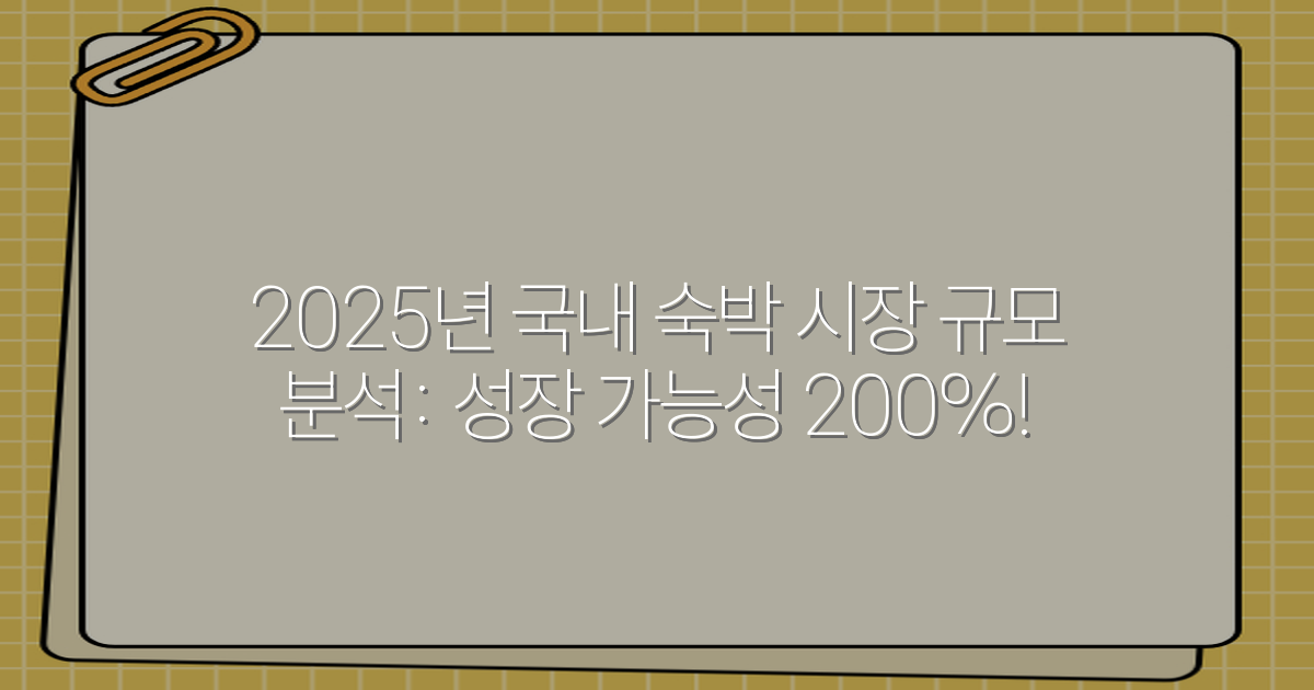 2025년 국내 숙박 시장 규모 분석: 성장 가능성 200%!