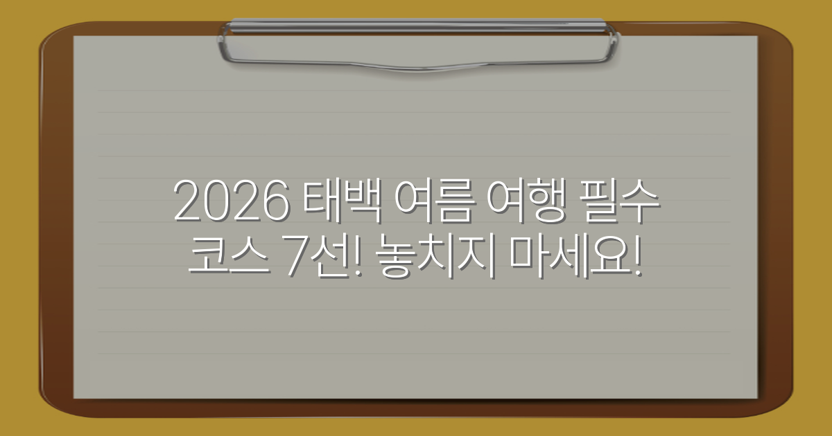 2026 태백 여름 여행 필수 코스 7선! 놓치지 마세요!