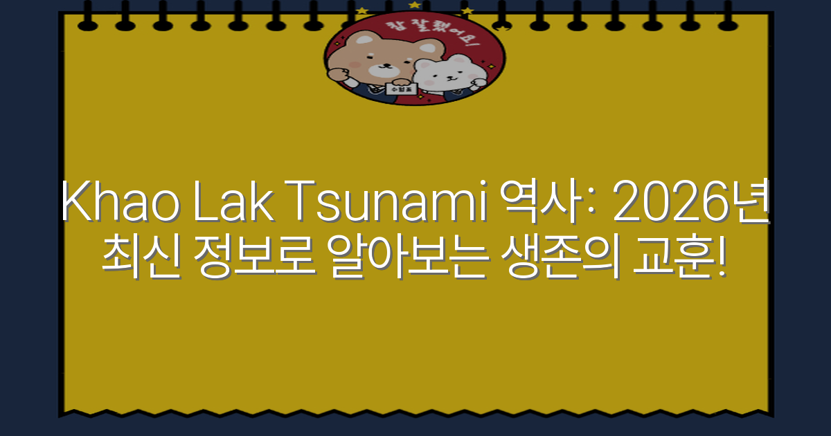 Khao Lak Tsunami 역사: 2026년 최신 정보로 알아보는 생존의 교훈!