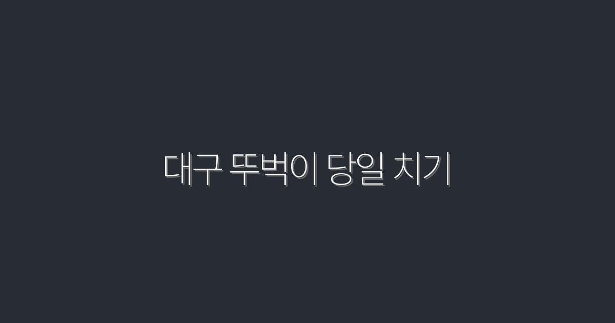 대구 뚜벅이 당일 치기! 2026년 최신 핫플레이스 7곳 공개!